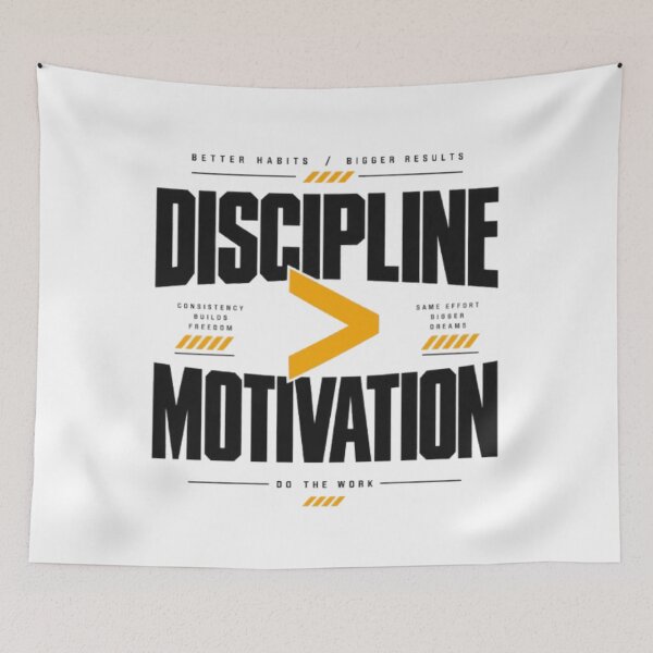 Item preview, Discipline  Motivation – Powerful Growth Mindset Motivational Typography designed and sold by Life Quotes.