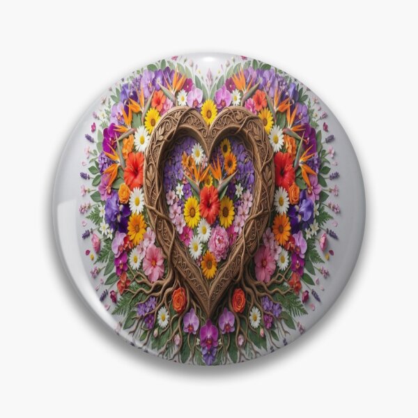 Item preview,  Vibrant Floral Heart - Botanical Wood Carving Art designed and sold by Breezes-of-Ida.