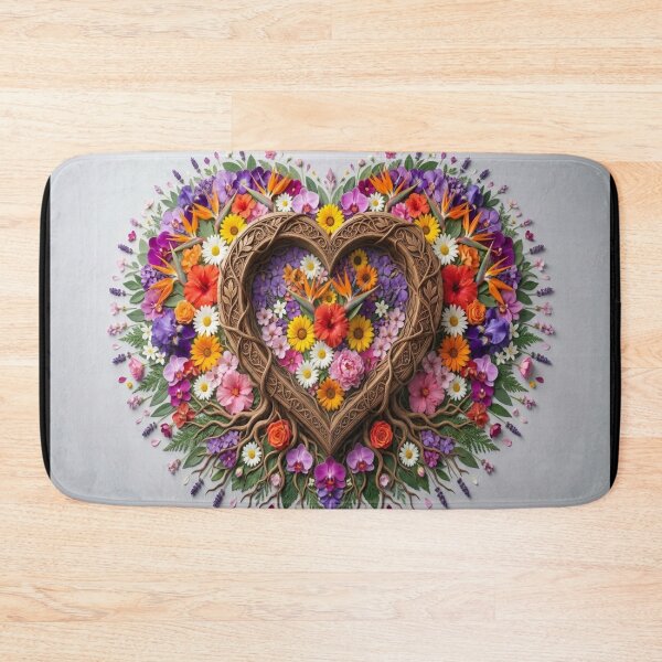 Item preview,  Vibrant Floral Heart - Botanical Wood Carving Art designed and sold by Breezes-of-Ida.