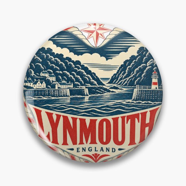 Item preview, Lynmouth England Travel Souvenir Nautical Woodcut Heart designed and sold by VisualArtsOasis.