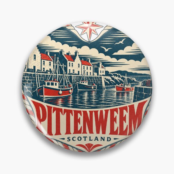 Item preview, Pittenweem Scotland Travel Souvenir Nautical Woodcut Heart designed and sold by VisualArtsOasis.