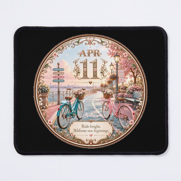 Item preview, April 11 Bicycle Birthday Spring Waterfront Design designed and sold by LunaMoments.