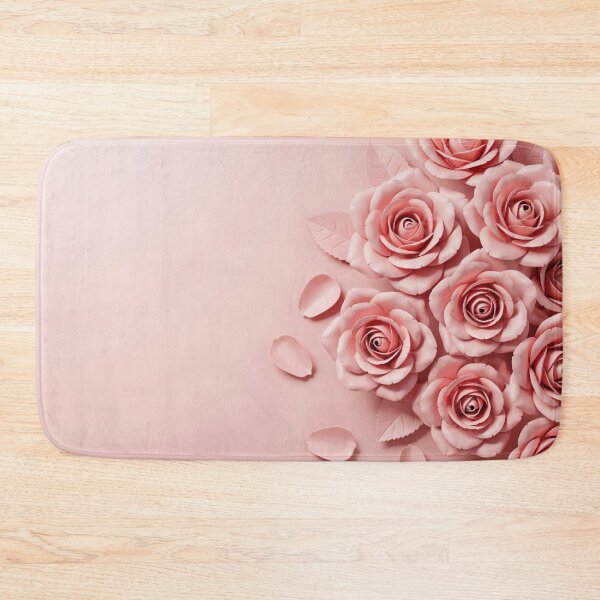 Item preview, Elegant 3D Pink Roses on Blush Background designed and sold by Mindful Wall Art Studio.
