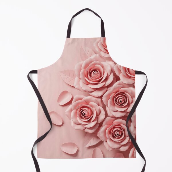 Item preview, Elegant 3D Pink Roses on Blush Background designed and sold by Mindful Wall Art Studio.