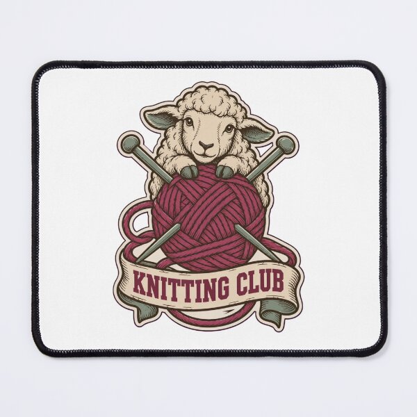 Item preview, Knitting Club Varsity Crest | Vintage Knitter Yarn and Needles Club Design designed and sold by StickyGuys.