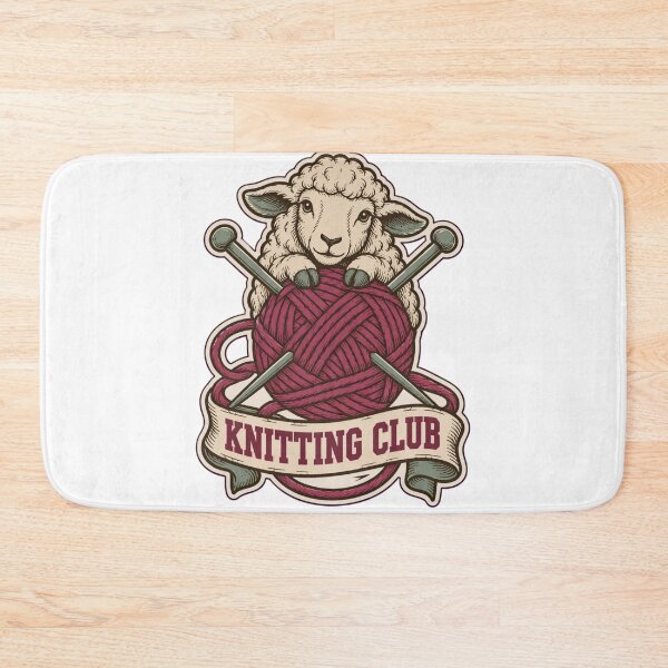 Item preview, Knitting Club Varsity Crest | Vintage Knitter Yarn and Needles Club Design designed and sold by StickyGuys.