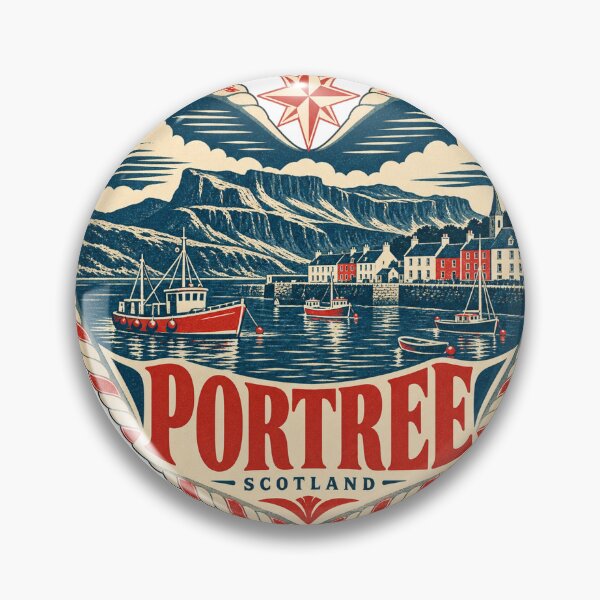 Item preview, Portree Scotland Travel Souvenir Nautical Woodcut Heart designed and sold by VisualArtsOasis.