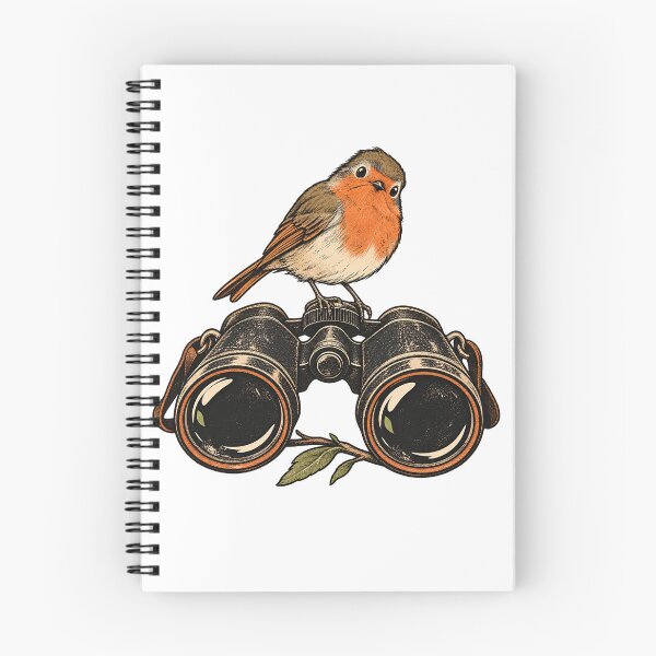 Item preview, Curious Bird on Binoculars Birdwatching Illustration designed and sold by Crafted.ink.