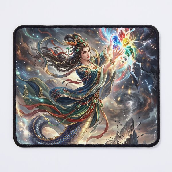 Item preview, Nüwa Repairing the Sky - Chinese Goddess Art designed and sold by Lucid Dream Pixel.