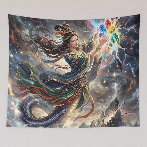 Item preview, Nüwa Repairing the Sky - Chinese Goddess Art designed and sold by Lucid Dream Pixel.
