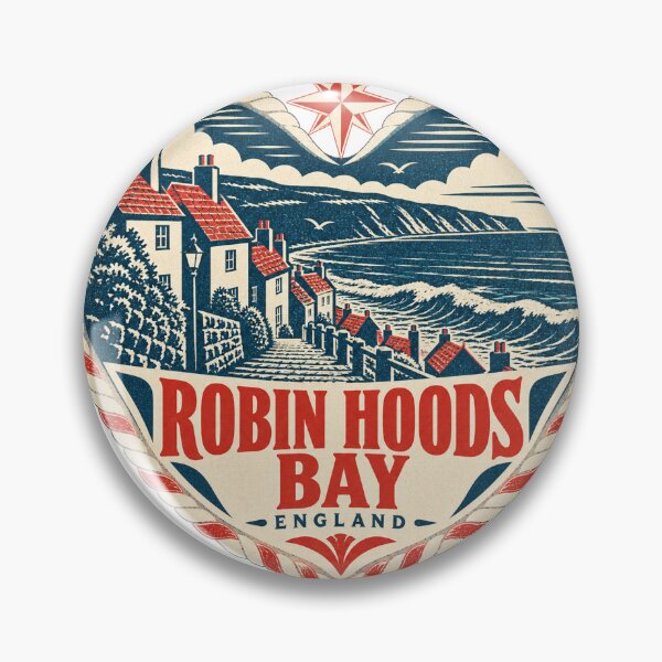 Item preview, Robin Hoods Bay England Travel Souvenir Nautical Woodcut Heart designed and sold by VisualArtsOasis.