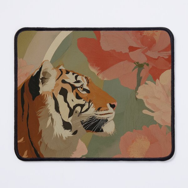 Item preview, Tiger and flowers designed and sold by Happy Mood Design.