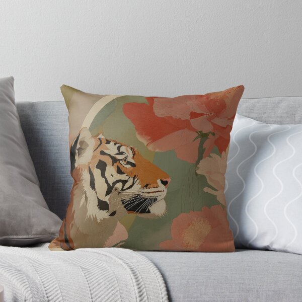 Item preview, Tiger and flowers designed and sold by Happy Mood Design.