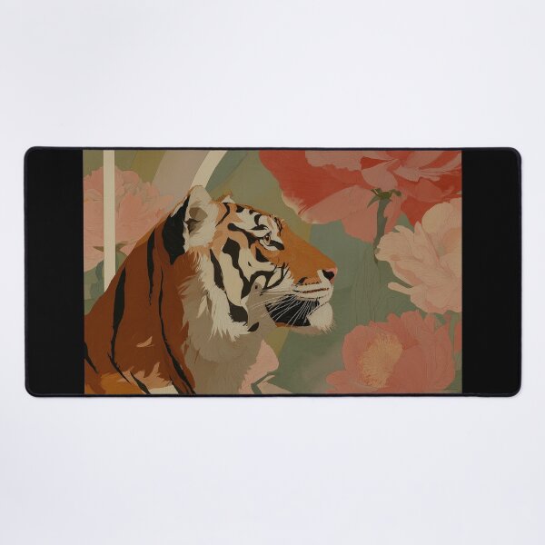 Item preview, Tiger and flowers designed and sold by Happy Mood Design.