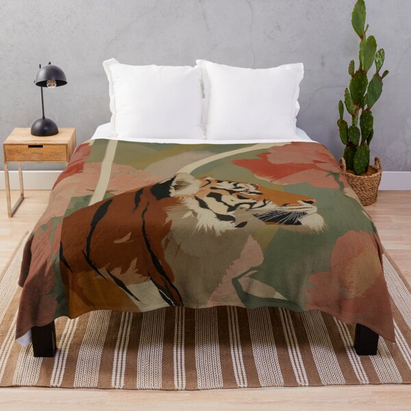 Item preview, Tiger and flowers designed and sold by Happy Mood Design.