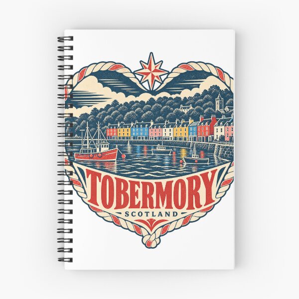 Item preview, Tobermory Scotland Travel Souvenir Nautical Woodcut Heart designed and sold by VisualArtsOasis.