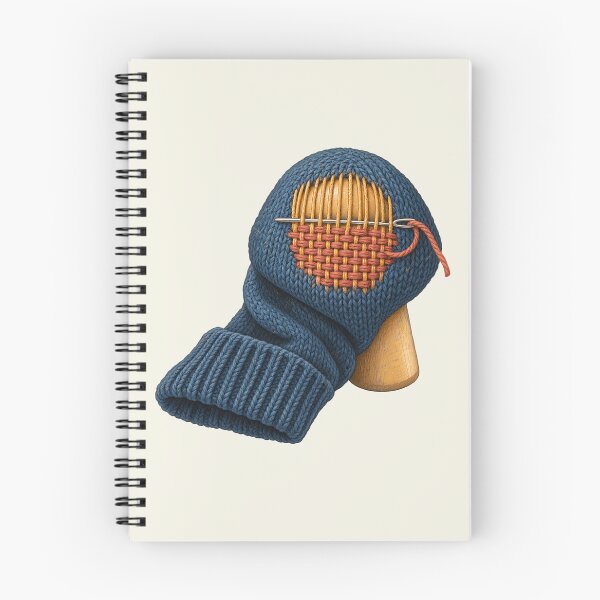 Item preview, Visible Mending Darning Mushroom Knit Art designed and sold by MythicCotton.