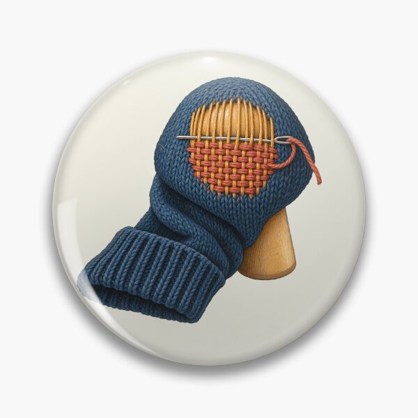 Item preview, Visible Mending Darning Mushroom Knit Art designed and sold by MythicCotton.
