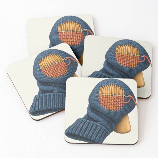 Item preview, Visible Mending Darning Mushroom Knit Art designed and sold by MythicCotton.