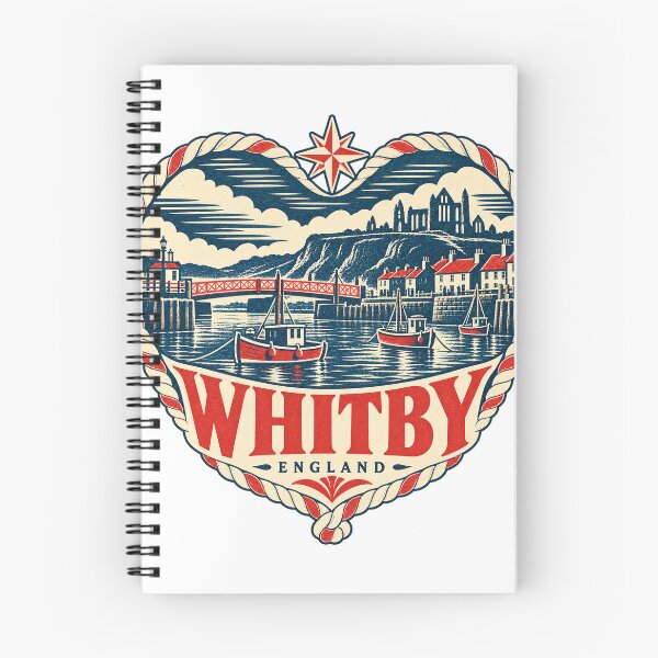 Item preview, Whitby England Travel Souvenir Nautical Woodcut Heart designed and sold by VisualArtsOasis.