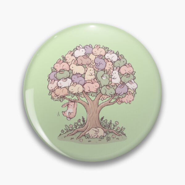 Item preview, Cute Bunny Tree Whimsical Pastel Rabbits Kawaii Cottagecore Art designed and sold by ArtivaaStudio.