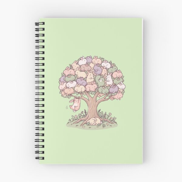 Item preview, Cute Bunny Tree Whimsical Pastel Rabbits Kawaii Cottagecore Art designed and sold by ArtivaaStudio.