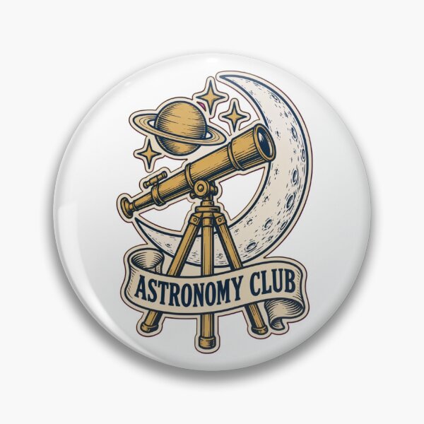 Item preview, Astronomy Club Vintage Crest | Telescope Moon and Saturn Stargazer Design designed and sold by StickyGuys.