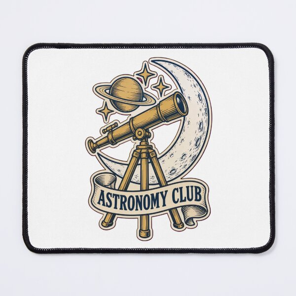 Item preview, Astronomy Club Vintage Crest | Telescope Moon and Saturn Stargazer Design designed and sold by StickyGuys.