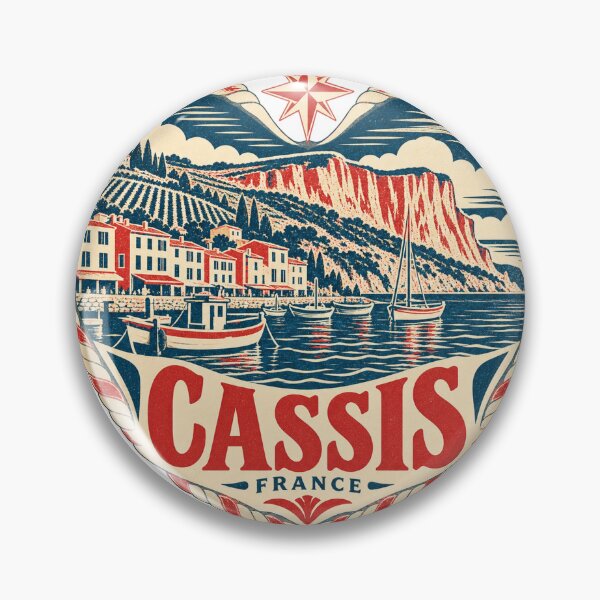 Item preview, Cassis France Travel Souvenir Nautical Woodcut Heart designed and sold by VisualArtsOasis.