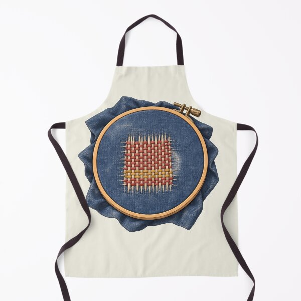 Item preview, Visible Mending Denim Darning Hoop Art designed and sold by MythicCotton.