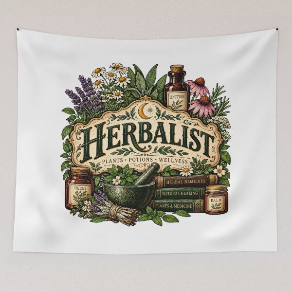 Item preview, Vintage Herbalist Botanical Apothecary designed and sold by MysticCanvasAi.