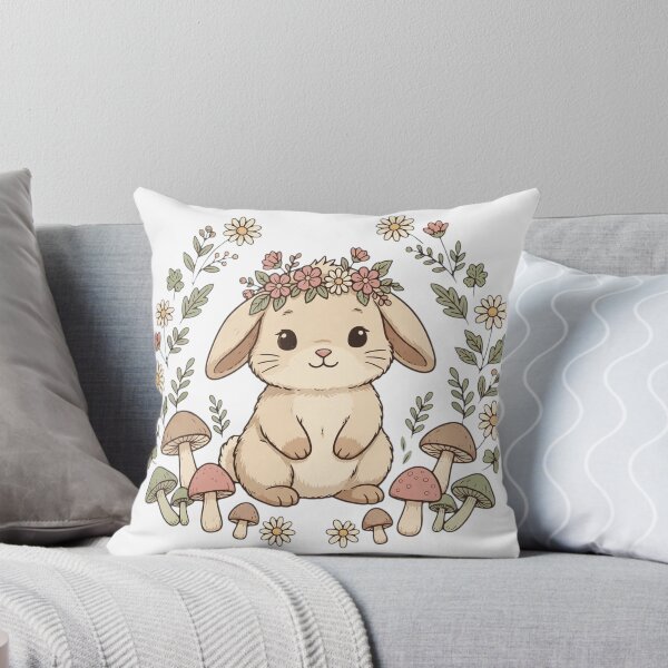 Item preview, Cottagecore Bunny & Mushrooms — Cozy Woodland Aesthetic Design designed and sold by Sweet Blob Co.