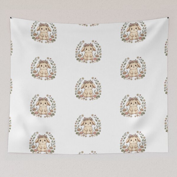 Item preview, Cottagecore Bunny & Mushrooms — Cozy Woodland Aesthetic Design designed and sold by Sweet Blob Co.
