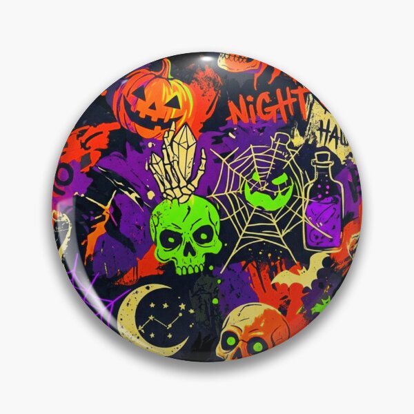 Item preview, Retro Neon Cyberpunk Halloween Collage Seamless Pattern. designed and sold by Giulivo Store Graphic.