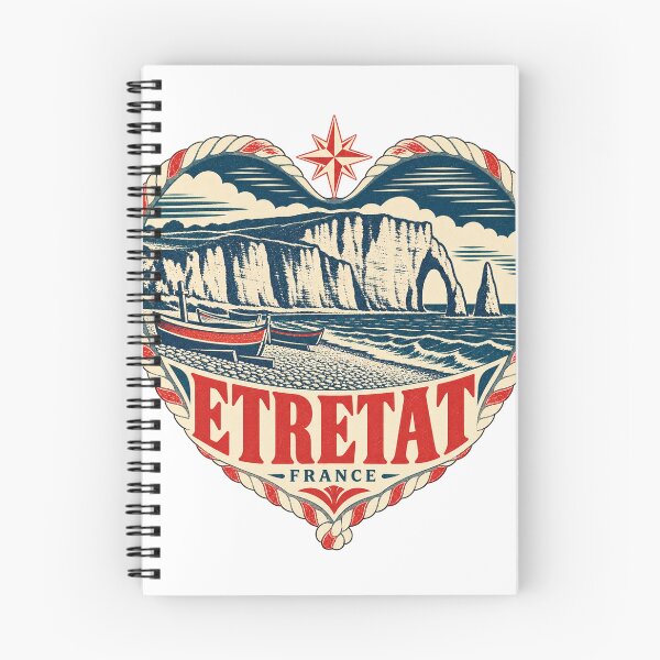 Item preview, Etretat France Travel Souvenir Nautical Woodcut Heart designed and sold by VisualArtsOasis.