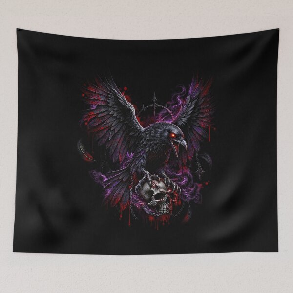 Item preview, Dark Gothic Raven – Skull & Black Wings designed and sold by Redshop04.