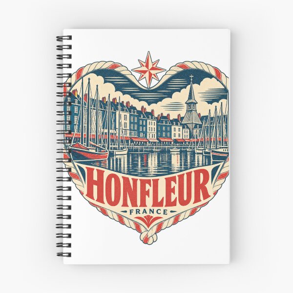 Item preview, Honfleur France Travel Souvenir Nautical Woodcut Heart designed and sold by VisualArtsOasis.