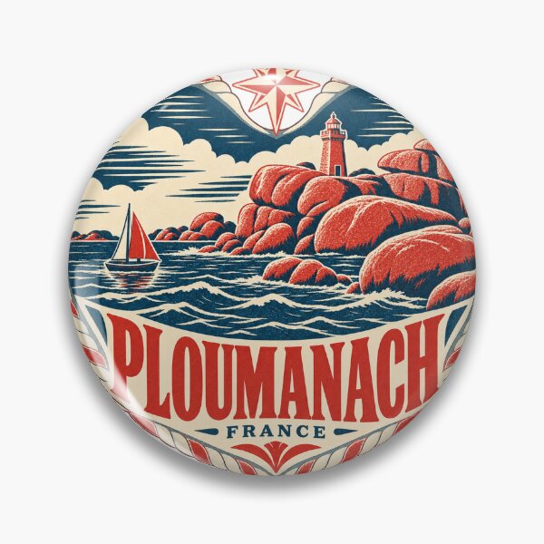 Item preview, Ploumanach France Travel Souvenir Nautical Woodcut Heart designed and sold by VisualArtsOasis.