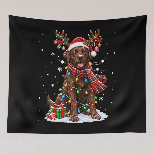 Item preview, Chocolate Lab Labrador Christmas Tree Light Pajama Dog designed and sold by Anime-Nomad.