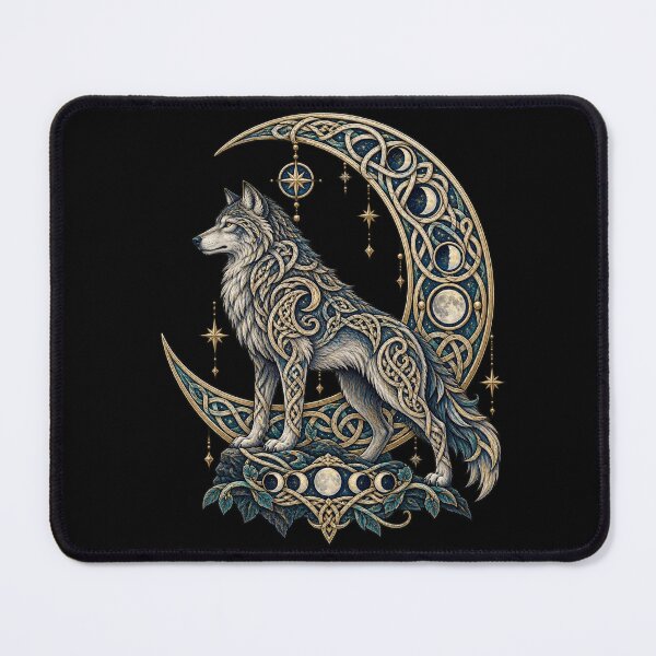 Item preview, Celtic wolf under the crescent moon designed and sold by lAnJefurtifeu.