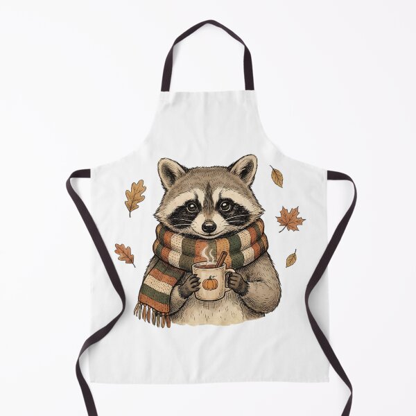 Item preview, Cozy Autumn Raccoon Drinking Pumpkin Spice Latte designed and sold by abdelski.