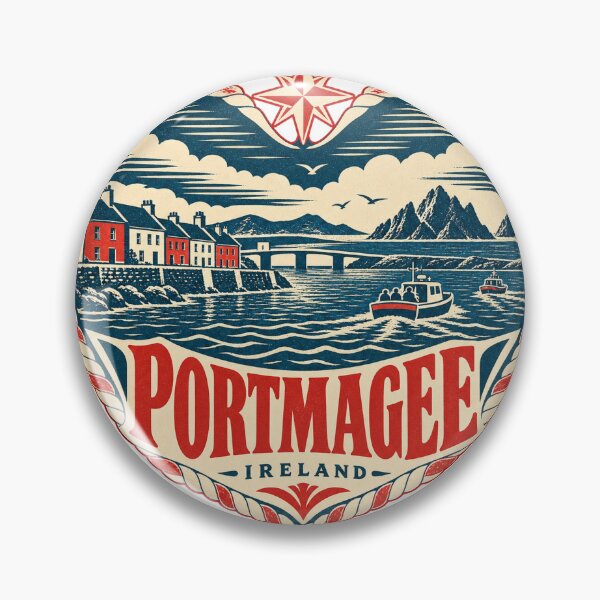 Item preview, Portmagee Ireland Travel Souvenir Nautical Woodcut Heart designed and sold by VisualArtsOasis.