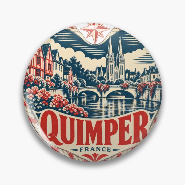 Item preview, Quimper France Travel Souvenir Nautical Woodcut Heart designed and sold by VisualArtsOasis.