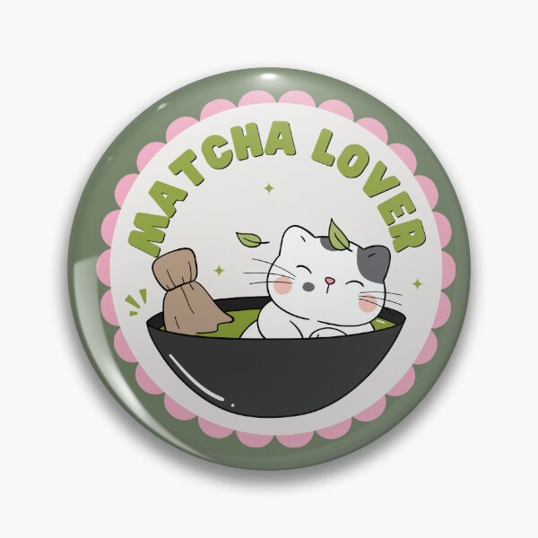 Item preview, matcha lover - badge designed and sold by PeachyLitchi.