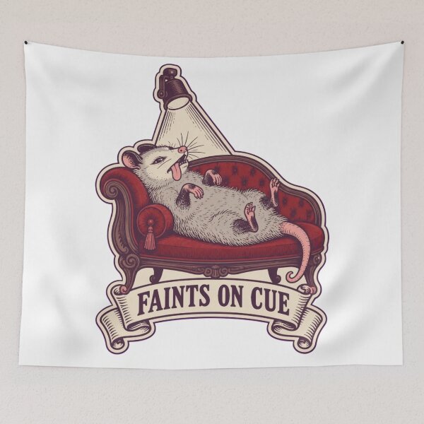 Item preview, Dramatic Opossum Faints on Cue | Funny Possum Playing Dead Fainting Couch designed and sold by StickyGuys.