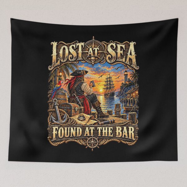 Item preview, Lost At Sea Found At The Bar Funny Cruise Sarcastic Humor designed and sold by Anime-Nomad.