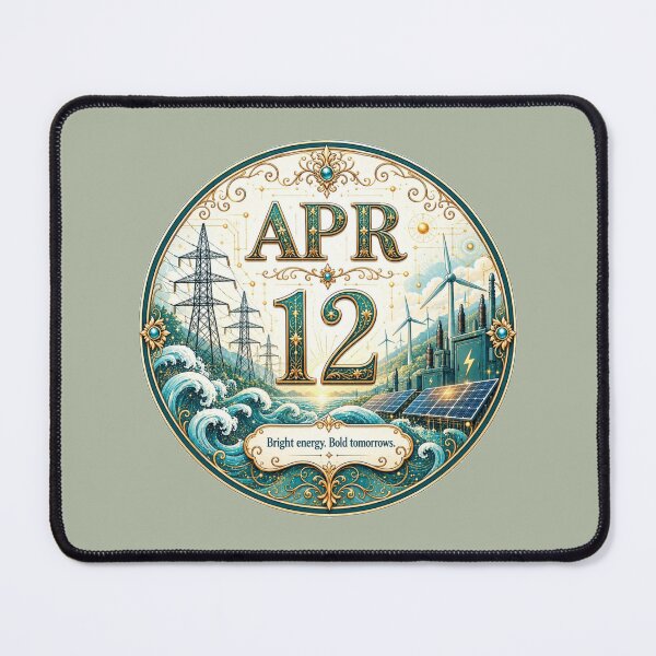 Item preview, April 12 Birthday Gift Renewable Energy Floral Badge designed and sold by LunaMoments.