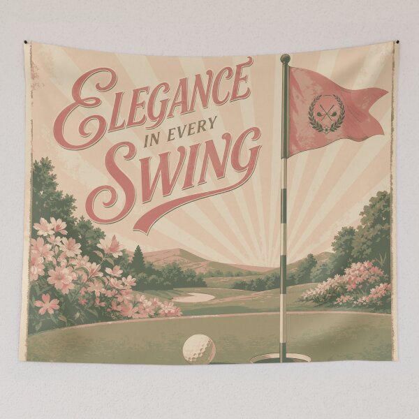Item preview, Golf Elegance In Every Swing Retro Vintage - Womens Pastel Mid-Century Sports Gift - Elegant Flag Art designed and sold by BelievingCreates.
