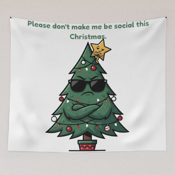 Item preview, Please Dont Make Me Be Social This Christmas Grumpy Tree designed and sold by SmartPuns.
