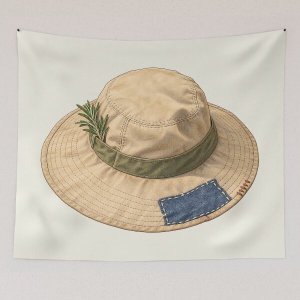 Item preview, Visible Mending Canvas Sun Hat Patchwork designed and sold by MythicCotton.